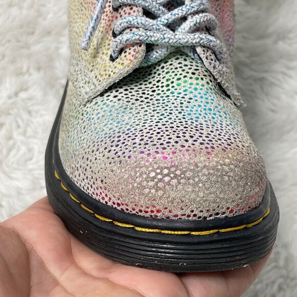 Dr. Martens #1460 Kid's Pascal T Rainbow Glitter Boots Lace Up Shoes Size US 8 - Picture 9 of 10